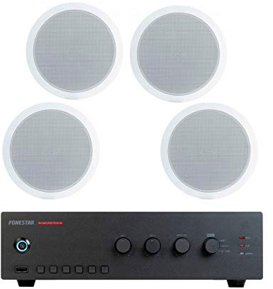 FONESTAR Pack A100 - Amplificador PROX-30 + Cuatro Altavoces DE Techo GAT-601