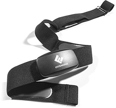 FitEngine Herzfrequenzmesser | Pulsmessung beim Ausdauer- & Cardiotraining | Bluetooth Funktion für IOS & Android | Gurt erweiterbar auf bis zu 90 cm, schwarz, Einheitsgröße