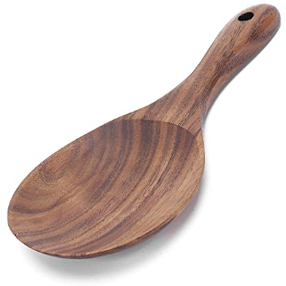 Reispaddel, Naturholz Reislöffel, Antihaft-Holzpaddel, Hängbar Servierlöffel, Reis Kocher Kochlöffel, Funktioniert für Reis, Reiskocher, Kartoffelpüree, Einweihungsgeschenk