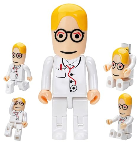 Memoria USB 32GB Modelo de Médico Lindo Unidad Flash USB 2.0 Flash Drive para Almacenamiento de Datos Externos, Blanco