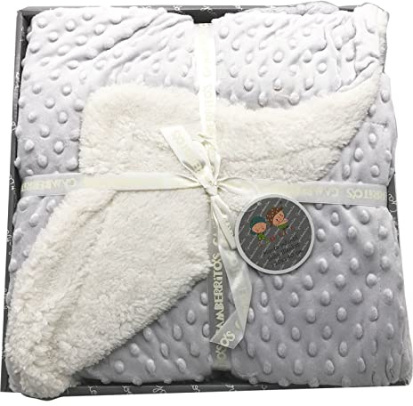 various Manta Burbujas con Borreguillo para bebés,Manta para recién Nacidos Mantitas para Bebes Suave y Confortable Cálida niña y niño Mantas para Todas Las Estaciones (Gris, 110x140)…