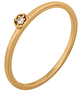 Caï Damen Ring 925/- Sterling Silber Glänzend Zirkonia gelb 274270230-1