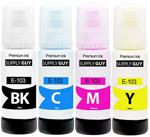 Supply Guy Tinte kompatibel mit Epson 103 für EcoTank L1210 L1250 L3110 L3111 L3116 L3150 L3151 L3250 (4x70ml Tintenflaschen)