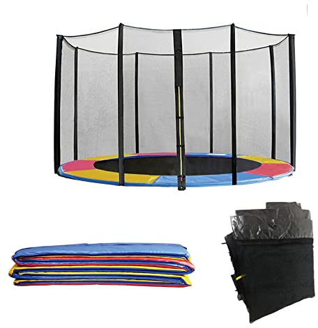 Green Bay Trampolin Randabdeckung und Netz 366cm für 8 Stangen, Sicherheitsmatte Ersatznetz Gartentrampolin Ersatzteile