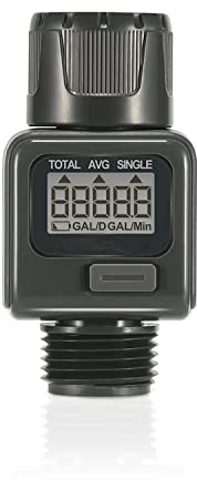rainfactory Digitaler Wasserzähler, Wassermengenzähler mit LCD Display, Wasseruhr zur Kontrolle des Wasserverbrauchs, Durchflussmesser Wasser für Gartenschlauch, Bewässerungssystem, Wasserhahn