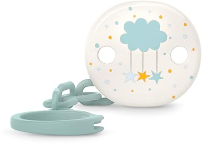 Suavinex, Schnullerkette, Schnullerband, Clip, für Babys +0 Monate, Schnullerkette Weiche und Flexible, Dreams Blue