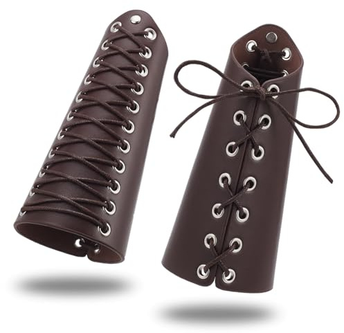 nbeads Mittelalterliche Leder Armschienen, Armschützer Leder Schnalle Armschienen Ritter Retro Renaissance Armschützer für Halloween Kostüm