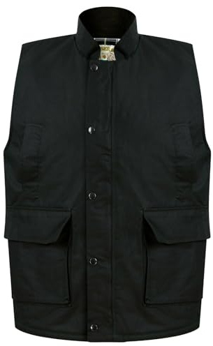 Gillicci MENS WAX PADDED LINED COUNTRY OUTDOOR SHOOTING FISHING FARMING HUNTING BODYWARMER GILET (UK, Alpha, 5XL, Plus, Regular, OLIVE GREEN)