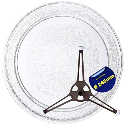 MONTERAL Plato Microondas Universal Ø 24,5 cm con Soporte Adecuado para LG