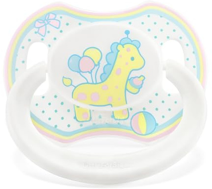 LittleForBig Großer Saugerschild Schnuller der Generation II in Erwachsenengröße Baby Giraffe Muster Gelb