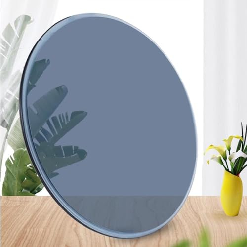 QSPNVFB 60cm Piano del Tavolo in Vetro Temperato Marrone, Grande Piano Rotondo Decorazione in Vetro per Tavolo da Pranzo, Vassoio da Portata Trasparente(Blue,90cm(36inch))