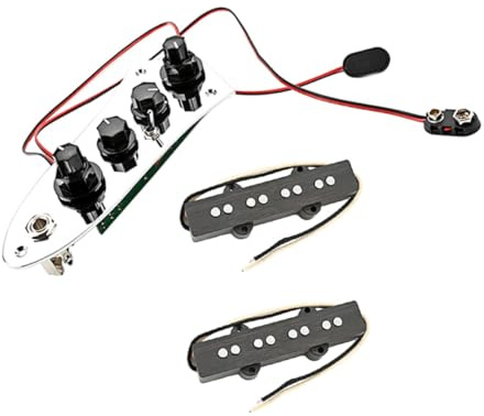 Humbucker Tonabnehmer Satz für 4-Saiter Bass Eisen Magnet Silber 1 Satz