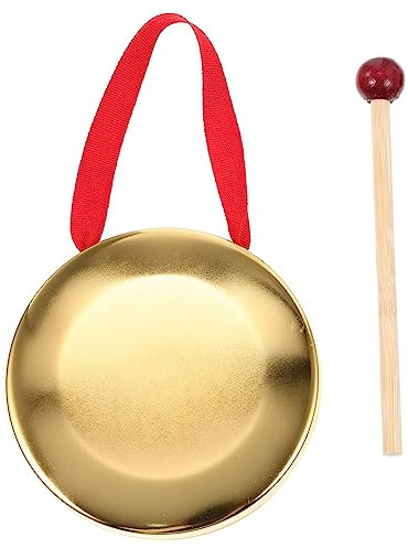 OFFSCH Kleiner Handgong Mit Schlägel 20 Cm Metallgong Klanginstrument Für Meditation Yoga Klangtherapie Inkl Holzschlägel Ideal Für Entspannung Und Konzentration