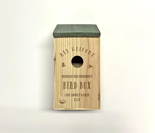 Personalised Bird Box - Personalised Birdhouse - Engraved Bird Box - Weatherproof Birdhouse Gift for Nature Lovers, Birthdays, Anniversaries, Housewarming & More