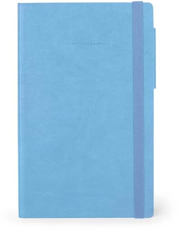 LEGAMI - Weißes Papier Notizbuch My Notebook, Retro Blue, Medium, FSC-zertifiziertes Papier, 192 Seiten, weicher Einband, elastischer Verschluss, 13 x 21 cm