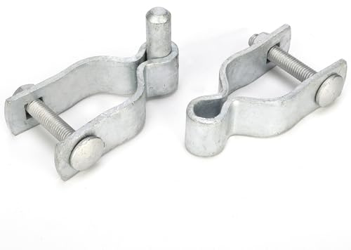 Dreamxiang 1-5/8 x 1-5/8 Chain Link Fence Gate Post Hinge 4 Pack, Chain Link Fence Female and Male Hinges Heavy Duty Galvanized Steel Chain Link Gate Hinge Kit with Bolts & Nuts