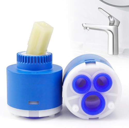2 Stk Keramik Kartusche, Armaturen Ersatzteile Kartusche, Mischbatterie Kartusche, Keramik-Wasserhahn-Kartusche, Innenarmatur Kartusche, für Wasserhahn Bad, Küchenarmatur und Waschtischarmatur (40MM)