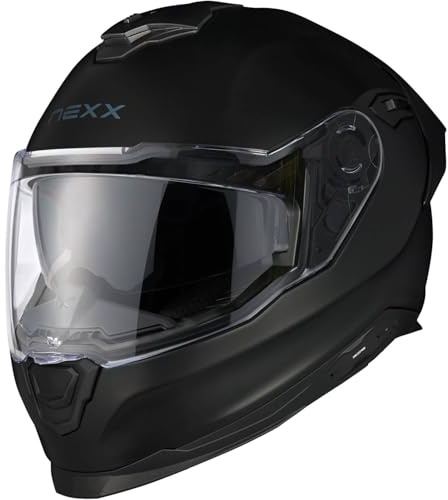 Y.100R Full Black schwarz matt Integralhelm mit Heckspoiler Sonnenblende und Pinlock