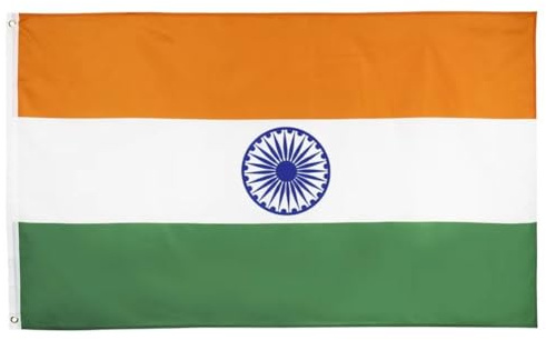 Uzztfa India Flag Indian Flag 3x5 Ft, Large Indian National Flags for Outside, Double Side with Brass Eyelets for Party Decorations, Bar Garden Decoration