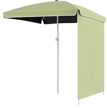 Sonnenschirm Strand 160 X 160 cm, Gartenschirm UPF 50+, Höhenverstellbar, Mit Aufbewahrungstasche, Sonnenschirm Rechteckig Für Garten, Terrasse(Green)