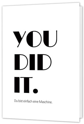 PICTALOO Glückwunschkarte Prüfung bestanden – you did it – coole Grußkarte zum Abitur, Ausbildung, Bachelor, Führerschein, Examen, Abschluss, witzige Karte zur Gratulation, Geschenk Abi (V3)