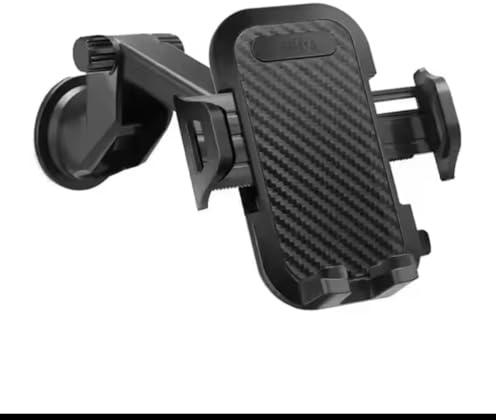 Support Téléphone Voiture, Super Stable Porte Telephone Voiture Ventouse pour Tableau de Bord & Pare-Brise, Un Bouton de Libération, 360° Rotation Fixe Telephone Voiture pour 4 à 7” Smartphones