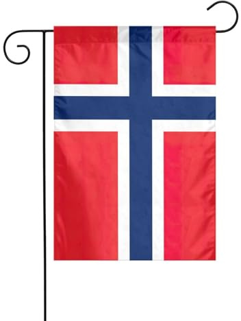 Bandera noruega de jardín de doble cara 12 x 18 pulgadas, banderas de decoración navideña para exteriores, bandera duradera para patio