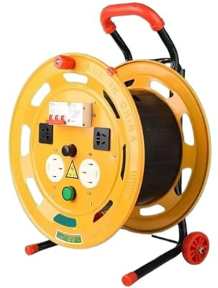 KONGMM Enrollacables, Tambor de Cable portátil for recepción y colocación Manual, Carrete móvil for Cable de Fibra óptica, Cable de Red, señal de, Carrete vacío(Bianco)