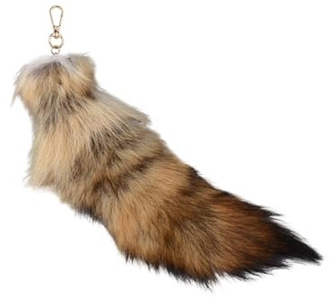 Tierschwanz Anhänger 40cm Langer Fuchsschwanz Schlüsselanhänger Fell Schwanz Keychain Extra Groß Schlüsselring Tasche Zusätze Auto Schlüsselketten Anhänger Flauschige Handtasche Dekoration (#D)