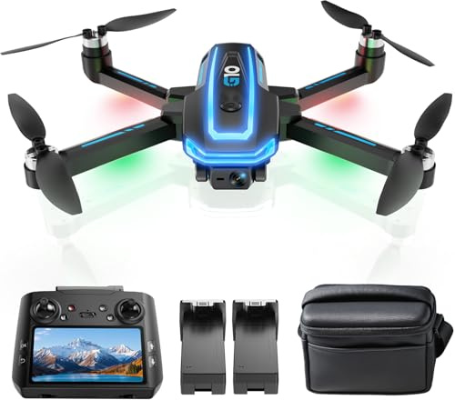 G10 GPS Drones con Telecamera EIS 4K(Radiocomando con Schermo)45 Min di Volo,600M/FT FPV Transmissione,Droni con Motor Brushless,Brushless Motore,Ritorno Auto,Quadricotter per Principianti e Adulti,C0