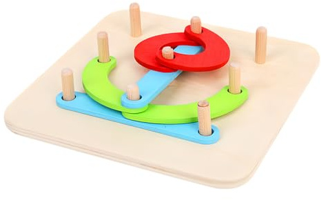 Dgayaeic Puzzle des Nombres | Assortiment de Couleurs Construction Planche à Picots - Empilage de Chiffres et Puzzles de Formes en Bois - pour Compétences Motrices Bébés Filles Jeu Anniversaire Noël
