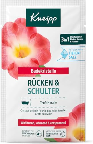 Kneipp Cristales de baño para espalda y hombros – garra del diablo + aceite de cajeput – benéfico, cálido y relajante – 60 g (Paquete de 5)