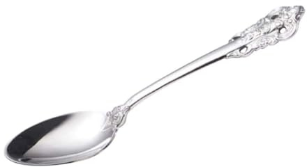 Toyvian Cucchiaio da Tè in Acciaio Inossidabile Argento Incisione Classica, Stile Occidentale, Resistente e Adatto per Casa e Ristorante