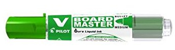 Pilot 12 Stück Marker Whiteboard V-Board Master, Rundspitze, wiederaufladbar, grün