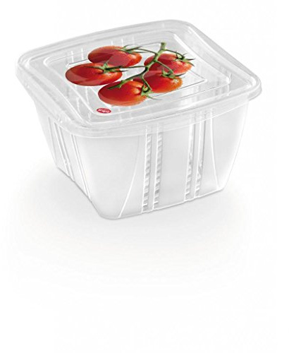 Snips, Set 3 Contenitori per Alimenti Quadrati da 1 litro, Contenitori in plastica Trasparente con Coperchio Decorato, Misure 15 x 15 x 8,5 cm, Made in Italy, 0% BPA e Phthalate Free