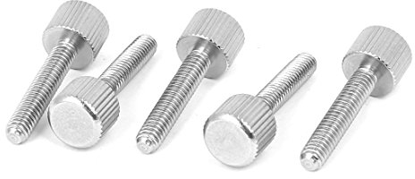 sourcing map 5pcs Computer PC Deckel Edelstahl Eben Kopf gerändelt Daumenschraube M4 x 20mm