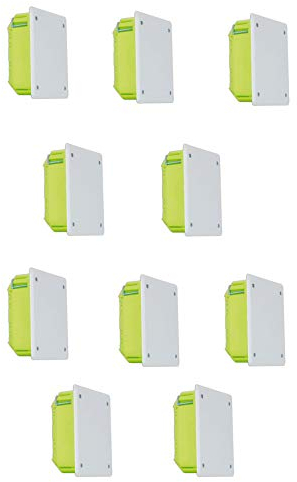AtR Abzweigdose unterputz und Hohlwandmontage, 10 STÜCK, 116x116x50mm, Kunststoff, Grün/Weiß, nicht wasserfest, inkl. Deckel und Hutschiene