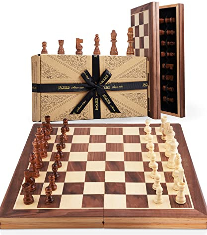 Jaques of London Wooden Chess Set | Folding Chess Board & Pieces | 11 Chess Set for Adults & Kids | Luxury Traditional Chess Gift | Since 1795
