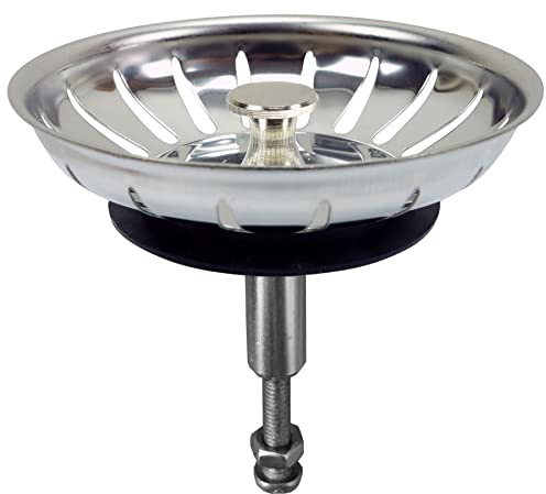 Kitchen Basin Drain Sink Waste Strainer Plug Steel with Adjustable Height