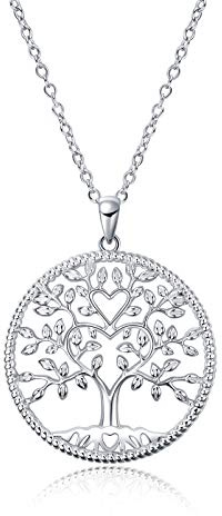 YAFEINI Baum des Lebens Kette Schmuck für Herren Sterling Silber Lebensbaum Halskette Anhänger Geschenk für Damen Mädchen