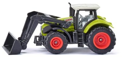 Siku 1392, Claas Axion mit Frontlader, Metall/Kunststoff, Grün, Anhängerkupplung, Beweglicher Frontlader und Schaufel, Abnehmbare Kabine