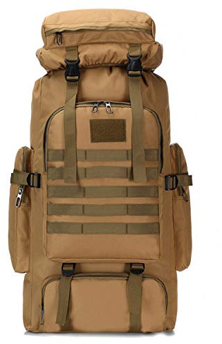 Asge Oxford 80L Wanderrucksack Leicht Packable Reiserucksack Multifunktions Herren Damen Backpack Rucksack Casual Outdoor Sport Trekking Rucksack (Braun)