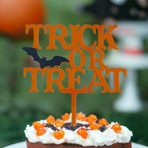 Happy Halloween Tortenaufsatz Acryl Schwarz Vintage Kürbis Hexe Party Topper Elegante Dekoration UK (H012)