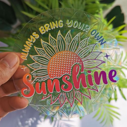 Olicard Rainbow Prism Suncatcher Sticker - Indoor Decoration, Anti-Collision Bird Strike Protection, Sun Catcher Decals for Home