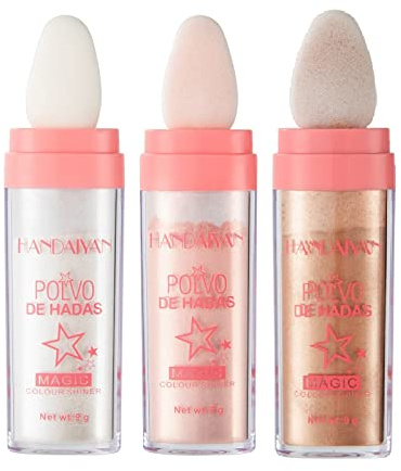 Polvos de Hadas Maquillaje, Corporal, Highlight Patting Powder para Cuerpo y Cabello Iluminador Body Shimmer, Purpurina Facial Blusher Polvo de Hadas(All)