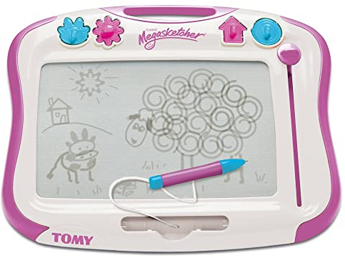 TOMY MegaSketcher Magnettafel für Kinder, Magnet Maltafel, Kinderspielzeug, Zaubertafel, fördert die Kreativität, Ideales Geschenk, ab 3 Jahre, violett
