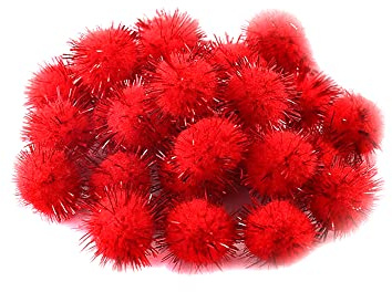 1000 Stücke Mini Pompons zum Basteln, 10mm Klein Bommeln Kugeln Bälle Pommels Pompom Pom Pon Ponpons Pompoms Flauschigen Plüschbälle Bastel Zubehör für Nähen DIY Dekorieren Verzieren,Rot