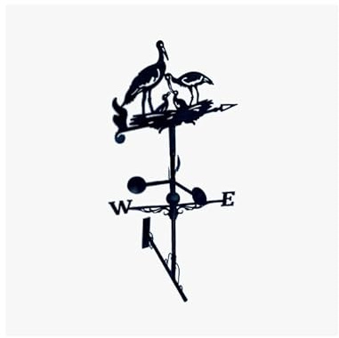 QEM Girouette de Toit Graphique modèle Cigogne avec Support Universel