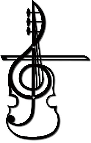 CREATCABIN Note Musicali Decorazione Artistica da Parete in Metallo Strumenti Musicali Segni da Parete Neri Chitarra Ferro da Appendere Ornamento in Metallo Scultura per Balcone Giardino 30x19.2cm