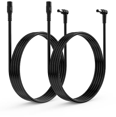 Tonton DC Verlängerungskabel 2M, 5,5mm x 2,1mm Netzteil Adapter, DC 5V 6V 9V 12V 24V Kabel Verlängerung Outdoor, 5521 Buchse auf Stecker für CCTV Überwachungskamera, DVRs, LED Strip,usw. 2M (2er Pack)
